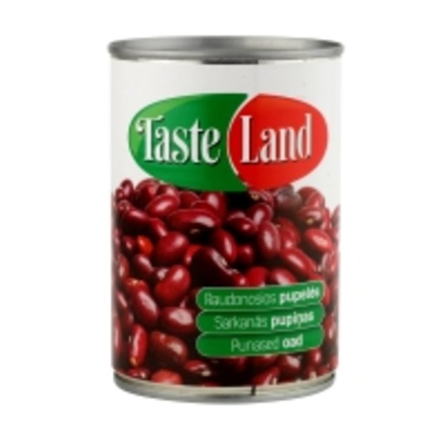 Konservuotos pupelės TASTE LAND, raudonos, 400 g/240 g 1