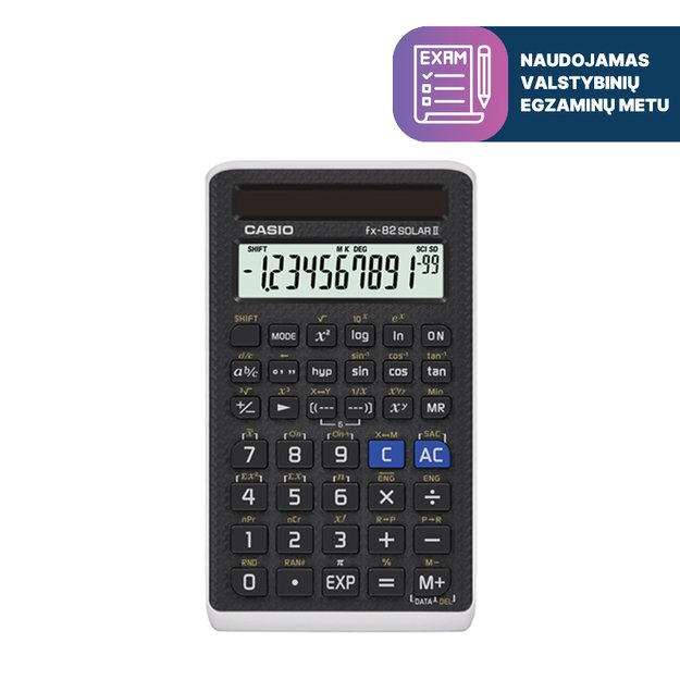 Mokslinis skaičiuotuvas CASIO FX-82Solar II, 19 x 70 x 121 mm 2