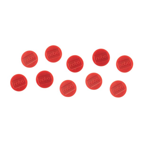 Baltosios lentos magnetai Nobo, 32mm, 10 vnt., raudonos spalvos 4
