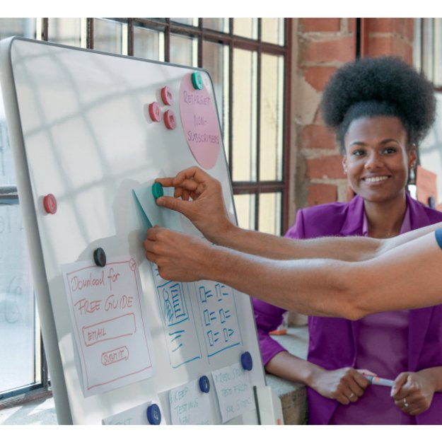 Baltosios lentos magnetai Nobo, 32mm, 10 vnt., raudonos spalvos 1