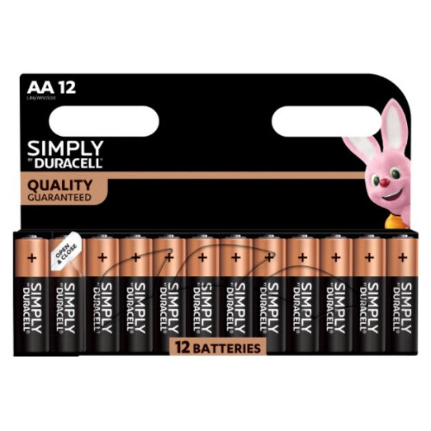 Baterijos DURACELL Simply AA, 12 vnt.