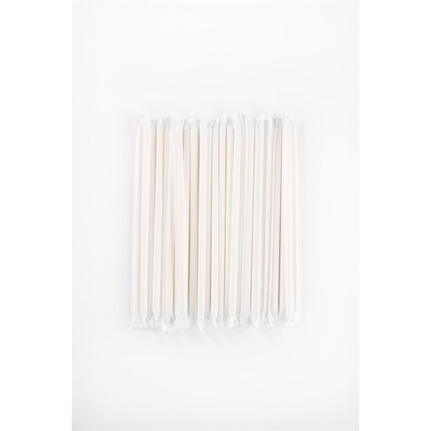 Popieriniai &scaron;iaudeliai, balti, individualiai supakuoti, D 8 mm, L 23 cm, 250 vnt 1