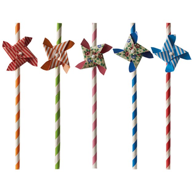 Popieriniai &scaron;iaudeliai PAPSTAR Windmill, D 6 mm, L 20 cm, 50 vnt.