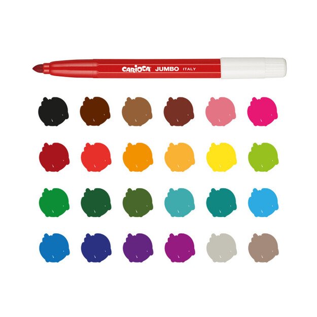 Flomasteriai CARIOCA JUMBO, 24 spalvų 1