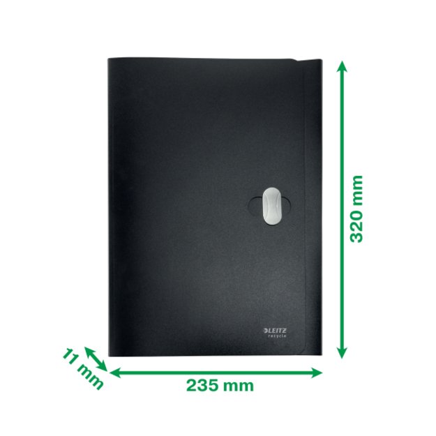Aplankas dokumentams Leitz Recycle, A4, PP, 3 atvartai, juoodos sp. 4