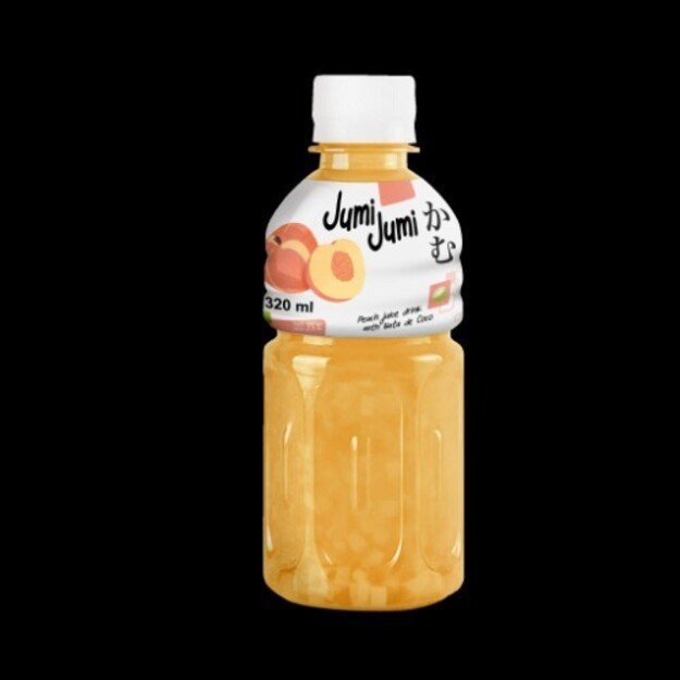 Persikų skonio sulčių gėrimas JUMI JUMI su kokosų želė gabaliukais, 320 ml.