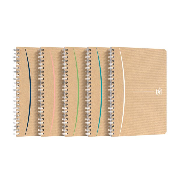 Sąsiuvinis su spirale OXFORD Touareg, A5, perdibto popier., 180 lapų, langeliais 4