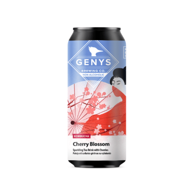 Gaivusis arbatos gėrimas KOMBUCHA GENYS,  CHERRY BLOSSOM, 0,44l, skardinė