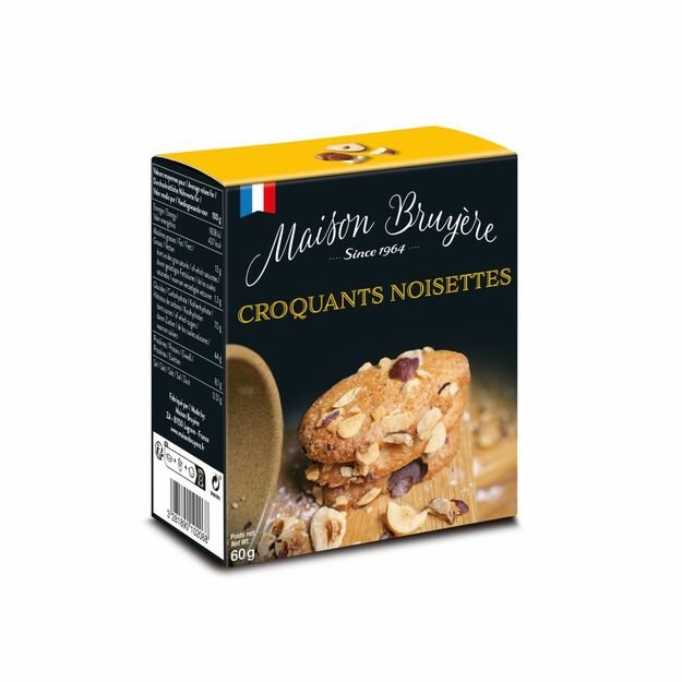 Sausainiai MAISON BRUYERE, lazdyno rie&scaron;utų skonio, 60 g