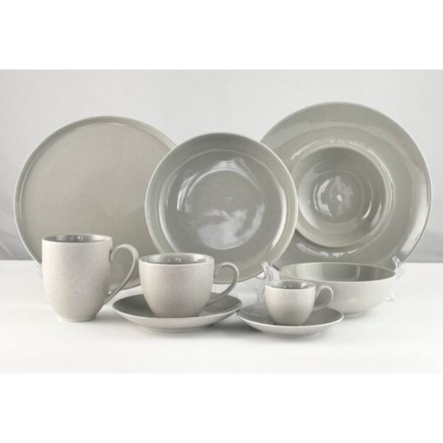 Puodelis GRANITE Grey, su lėkštute, porcelianas, 90 ml, H 6 cm, vnt 1