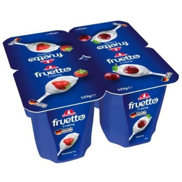 Rauginto pieno desertas FRUTO CREAMY, su bra&scaron;kėmis ir vy&scaron;niomis, 125 g 4,7 % rieb.