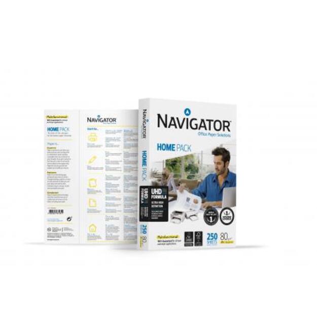 Biuro popierius NAVIGATOR Home Pack, A4, 80g/m2, 250 lapų 1