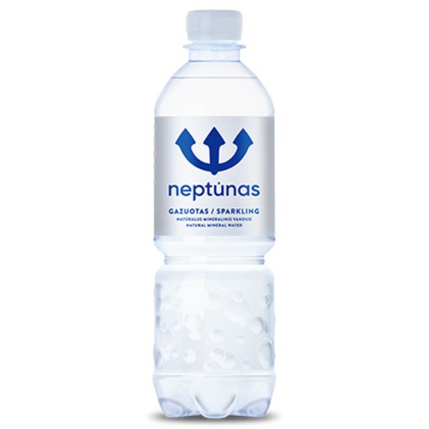 Mineralizuotas vanduo NEPTŪNAS UNIQUE, 0.5 l, gazuotas, PET D