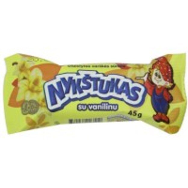 Glaistytas varškės sūrelis NYKŠTUKAS, vanilinis, 45 g