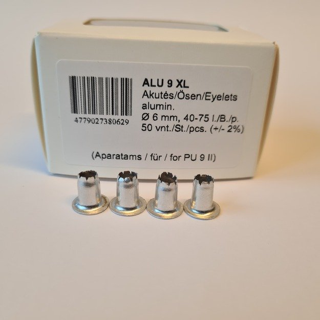 Kniedės, 40-75 lapų, PunchNBinde kniedikliui, aliuminio sp. 1