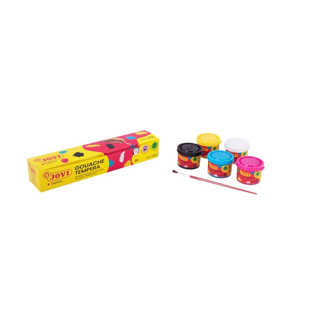 Gua&scaron;as JOVI TEMPERA, 35ml, 5 spalvų rinkinys su teptuku 7
