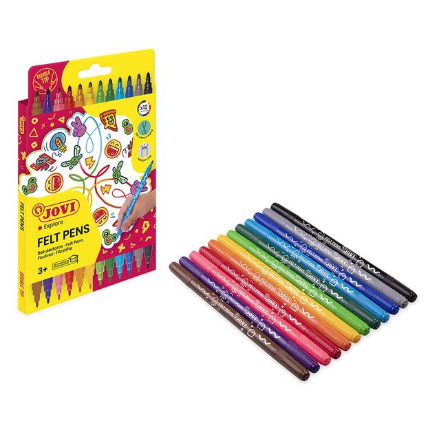 Dvipusiai flomasteriai JOVI, 12 spalvų 1
