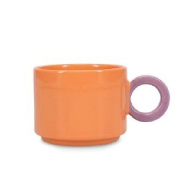Puodelis Lou, akmens masė, oranžinė/violetinė, 280 ml, D 8,5 cm, H 6,7 cm, vnt.