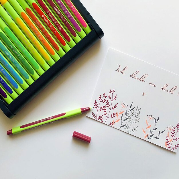 Rašikliai SCHNEIDER LINE-UP 0.4 mm, žalias korpusas, 16 spalvų rinkinys 3