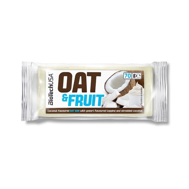 Avižinis batonėlis BioTechUSA Oat Bar, jogurtinis, kokoso skonio, 70 g