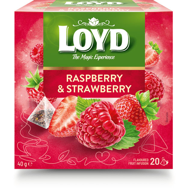 Vaisinė arbata LOYD, aviečių ir braškių skonio, 20 x 2g 1