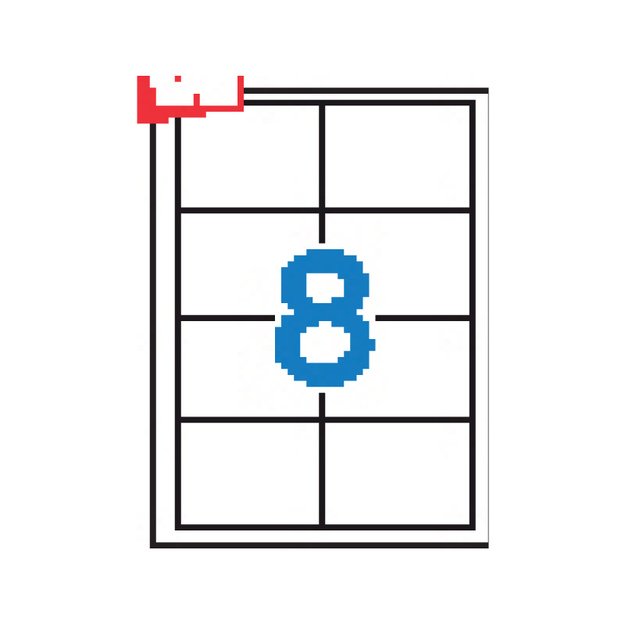 Lipnios etiketės APLI, 97 x 67,7 mm, A4, 8 lipdukai lape, 100 lapų, balta 1
