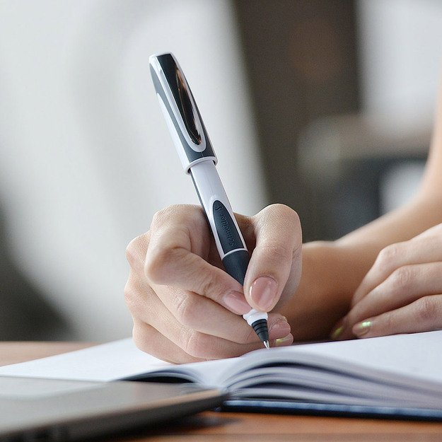 Rašiklis SCHNEIDER RAY, 0,7mm, baltos/tamsiai pilkos sp. korpusas, mėlynas rašalas (tinka ir kairiarankiams) 3