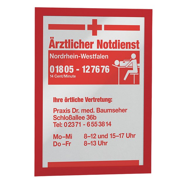 Rėmelis dokumentams DURABLE DURAFRAME&reg; A4, 2 vnt./pak., raudonas 1
