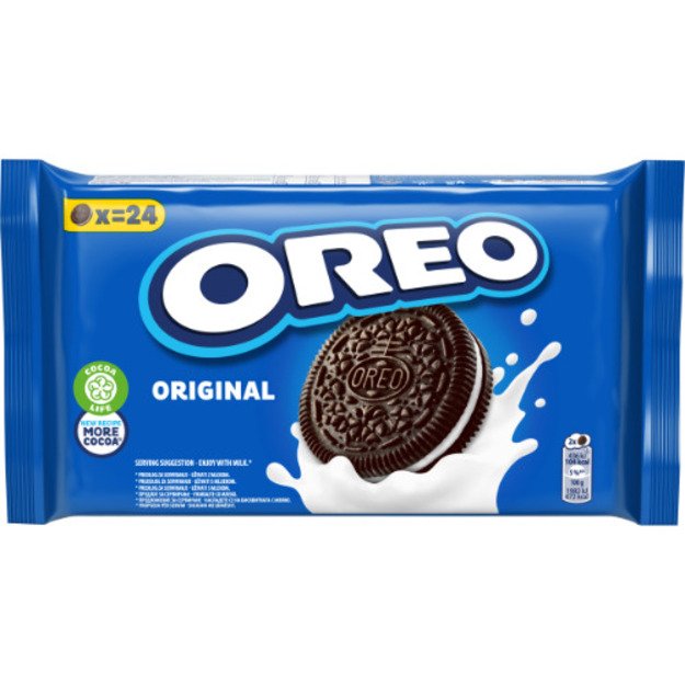 Kakaviniai sausainiai OREO su vanilės skonio įdaru, 264 g