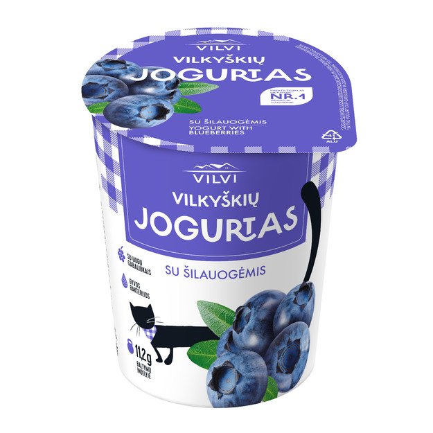 Jogurtas VILKYŠKIŲ su šilauogėmis, 3,6 % rieb. 350g.