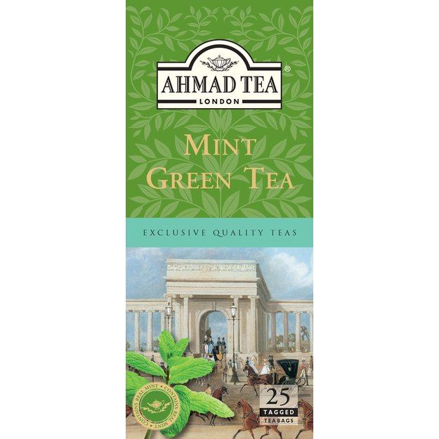Ahmad Tea Mėtų skonio žalioji arbata. maišeliuose, 25 vnt. 2