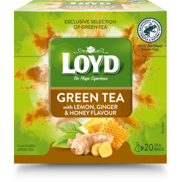 Žalioji arbata LOYD Green Lemon, Honey, Ginger 20x2g 1