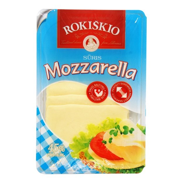 Sūris ROKIŠKIO Mozzarella, RSM 45%, riekutėmis, 150 g
