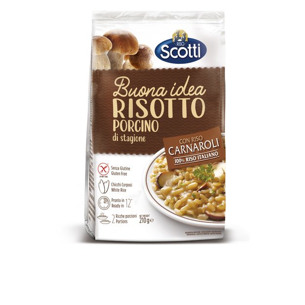 Rizoto ryžiai SCOTTI, Milanese, su grybais, be glitimo 210 g