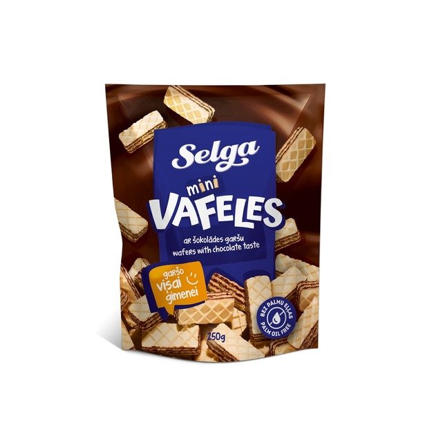 Mini vafliai SELGA šokolado skonio, 250 g