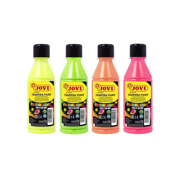 Tempera dažai JOVI, 250ml, oranžinės sp., fosforiniai 1