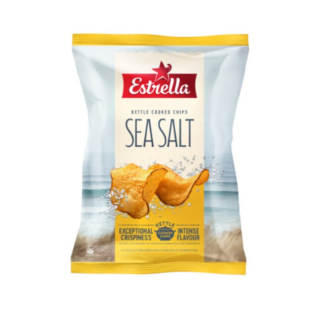 Bulvių traškučiai ESTRELLA KETTLE su jūros druska, 120g