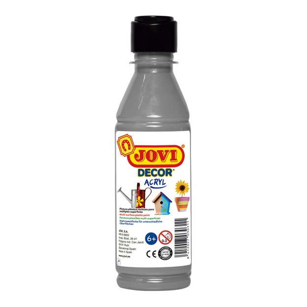 Akriliniai dažai JOVI, buteliukas 250 ml, sidabrinė