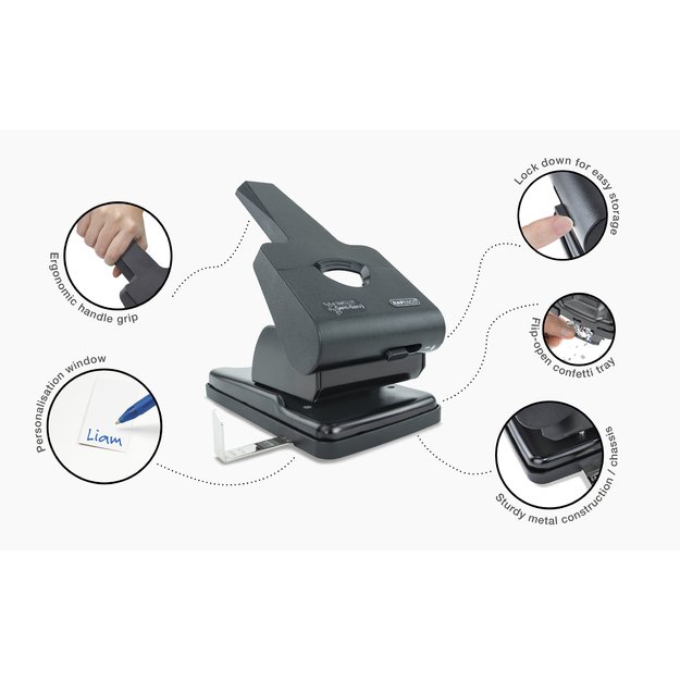 Skylmu&scaron;a RAPESCO Germ-Savvy&trade;: HD865, 2 skylių, 50 lapų, juoda 5