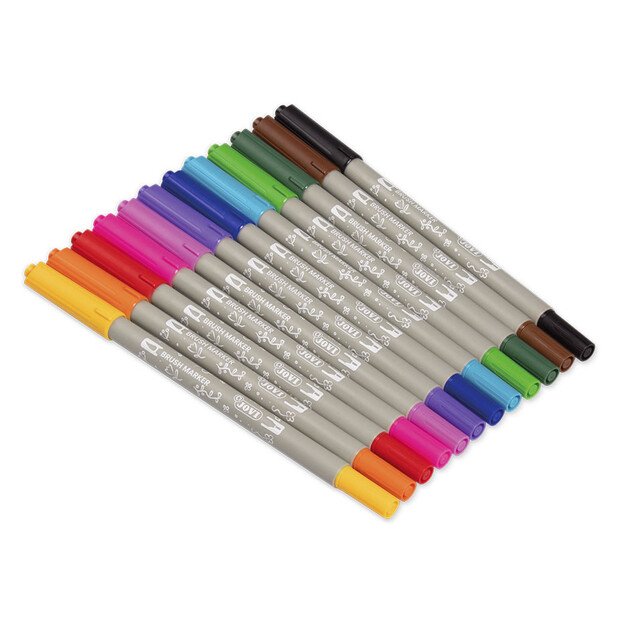 Flomasteriai  dviejų pusių JOVI 12 spalvų rinkinys 2