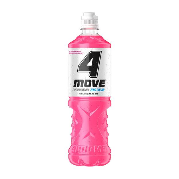 Izotoninis gėrimas 4 MOVE Zero sport, aviečių ir drakono vaisiaus skonio, 750 ml