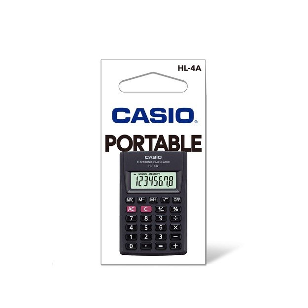 Kišeninis skaičiuotuvas CASIO HL-4A, 56 x 87 x 8.6 mm 1