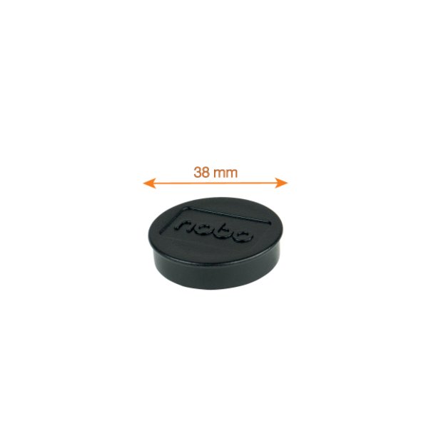 Baltosios lentos magnetai Nobo, 38mm, 10 vnt., juodos spalvos 6