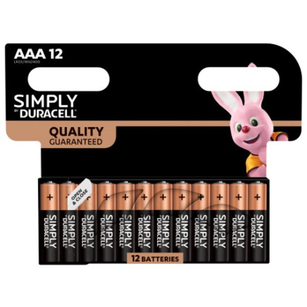 Baterijos DURACELL Simply AAA, 12 vnt.