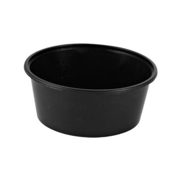 Daugkartinis plastikinis indelis sriubai, juodas, PP,  370 ml, D 120 x H 50 mm, 50 vnt.
