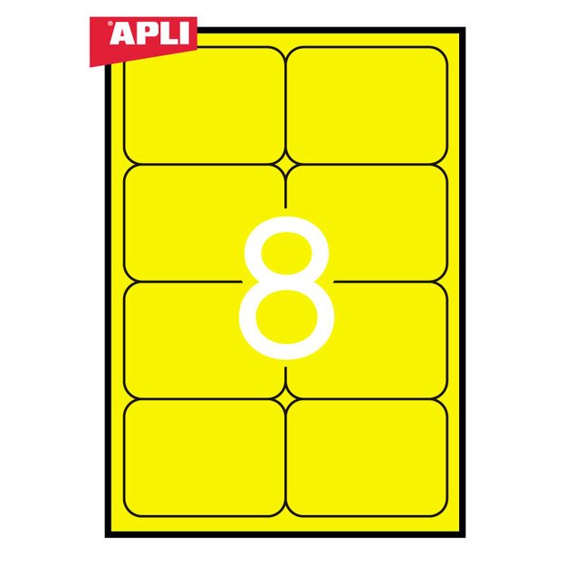 Lipnios etiketės APLI, 99,1 x 67,7 mm, A4, 8 lipdukai lape, 20 lapų 1