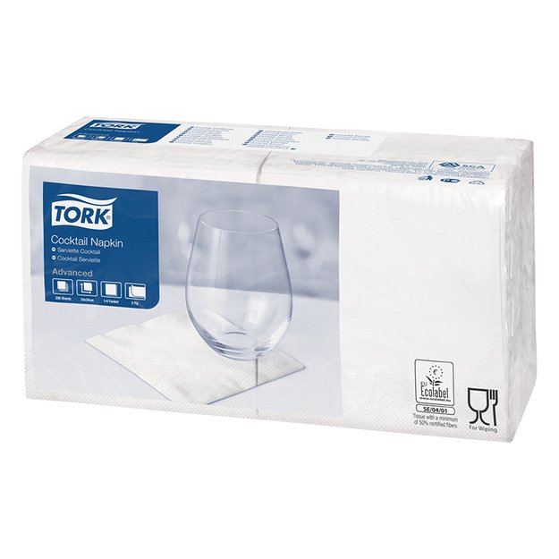 Servetėlės TORK 24 x 24 cm, (pak. 200 vnt.), 477534 1