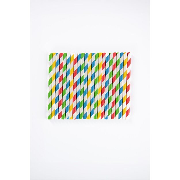 Popieriniai &scaron;iaudeliai ZigZag, spalvoti/dryžuoti, D 7 mm, L 23 cm, 150 vnt