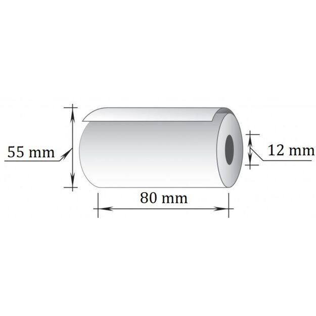 Terminė kasos juosta, 80 mm x 40 m/12 mm, 8 vnt/pak 3
