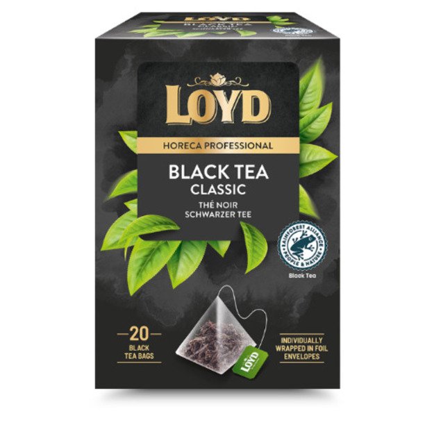 Juodosios arbatos gėrimas LOYD HORECA black, piramidės, 20 x 2g